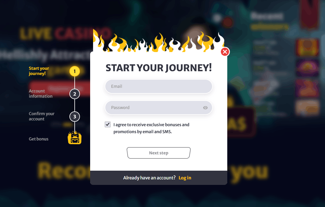 Uncrossable Rush en Hellspin – Registro paso a paso